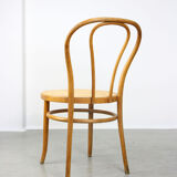 Vintage wide bentwood and cane chairs, set of 2