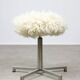 Modernist Bauhaus Swivel Stool in Chrome and Sheep, 1950s