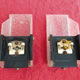 Vintage wall lamps in plexiglass and brass