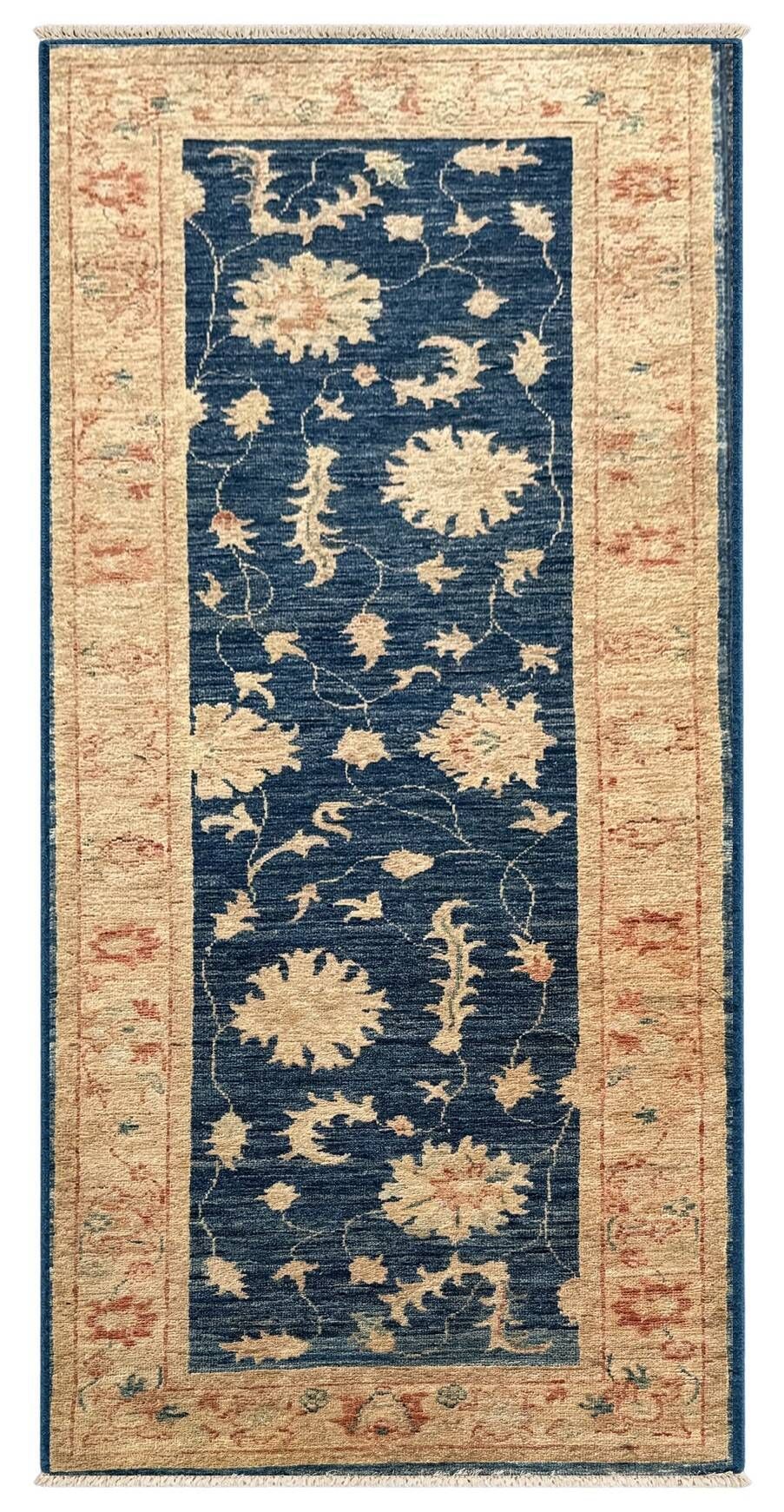 Afghan Chobi Ziegler hand-knotted rug: 200 x 75 cm - Made of wool