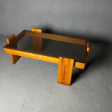 Pine coffee table & glass top