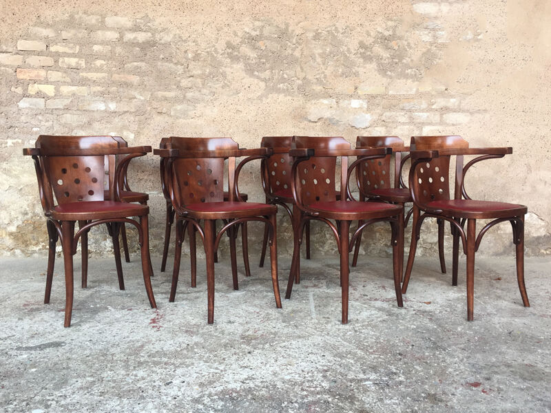 Bistro armchairs, bentwood, Scheepers, made in Belgium
