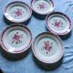 Five numbered opaque porcelain plates from Badonviller.