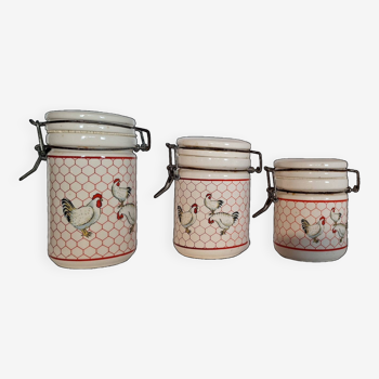 Trio vintage ceramic jars