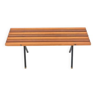 Metal and wood bench, 1950s