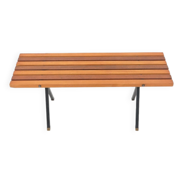 Banc en métal et bois, années 1950