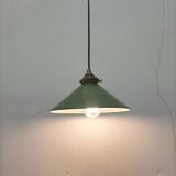 Enameled sheet metal cone pendant light