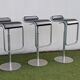 3 adjustable bar stools Lapalma black leather, Italian design