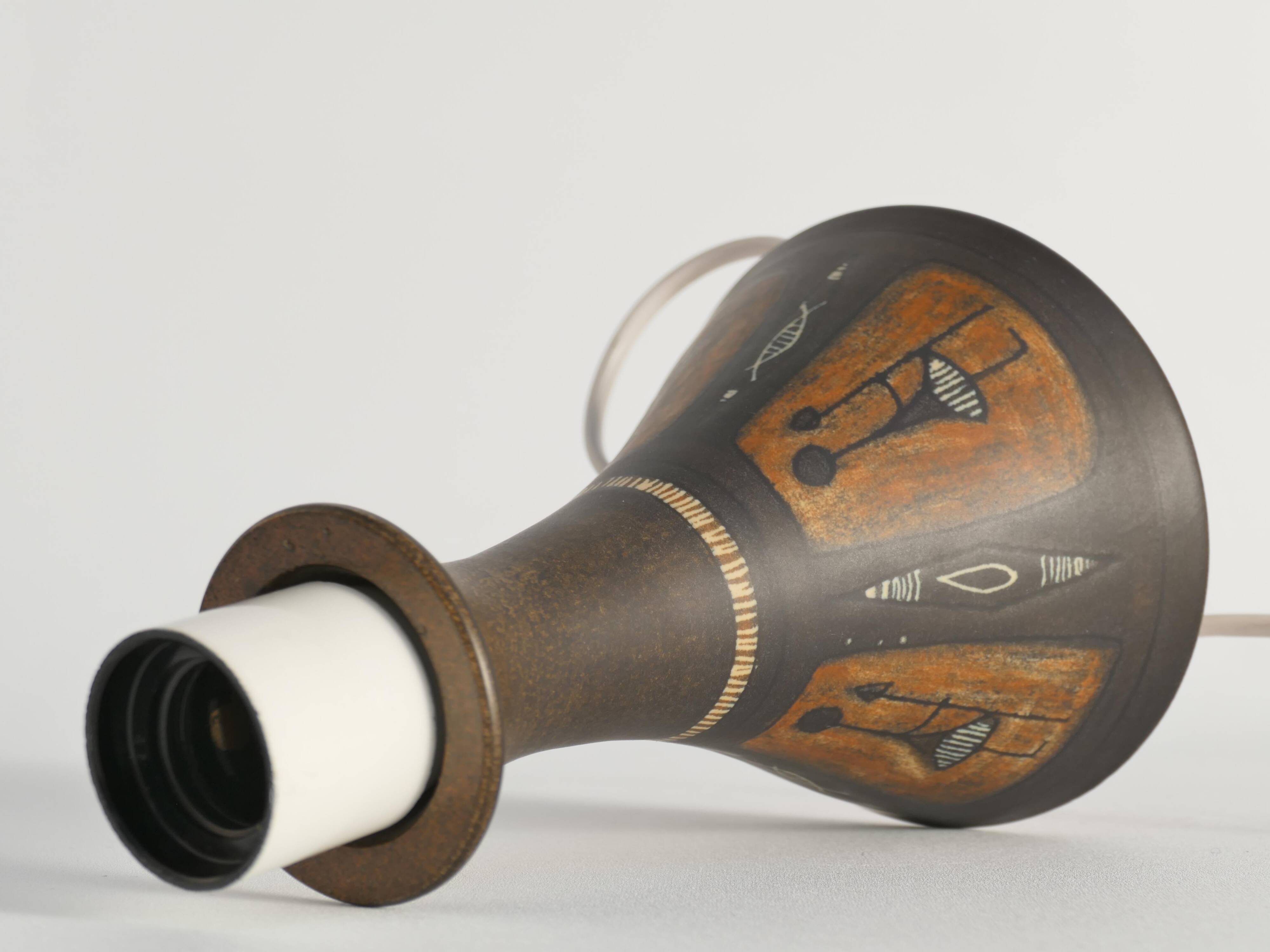 Unique Scandinavian Modern Ceramic Table Lamp by Munk, Sweden