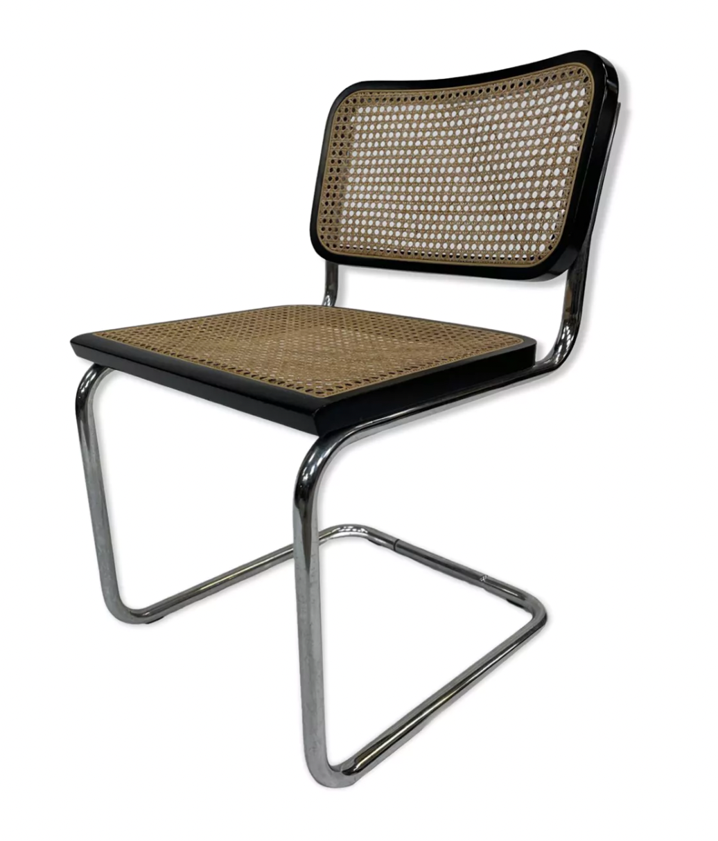 Cesca chair b32 model in blak and wood by Marcel Breuer