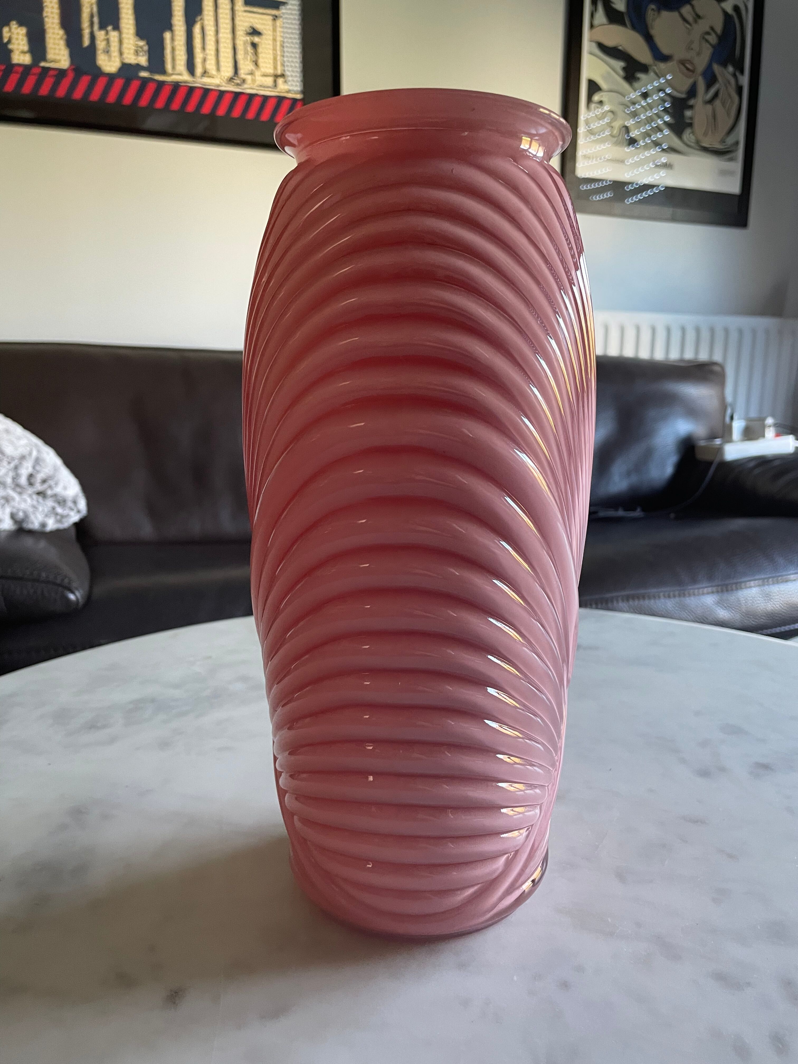 Pink vase draped art deco