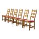 Vintage 1960s Danish brutalist ladderback oak chairs in the style of Kjærnulf