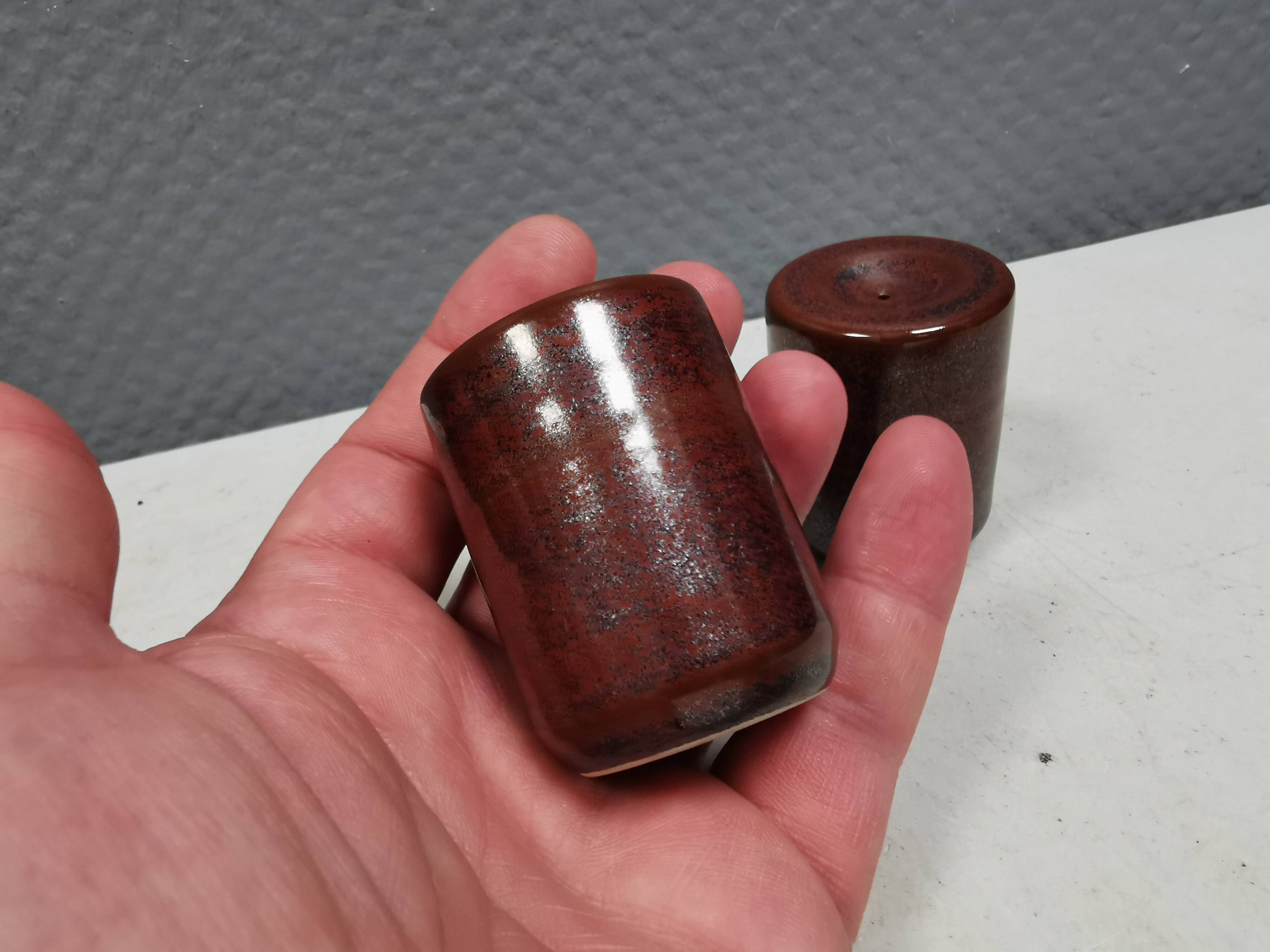 Ceramic salt and pepper set by Danske Desiree, 1970s.