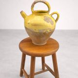 Ancient yellow glazed terracotta jug – South of France – early 10th century