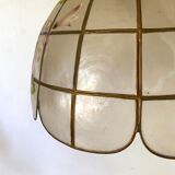 Mother-of-pearl and brass pendant light