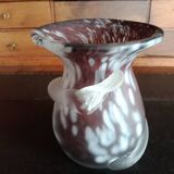 LAMARTINE - White speckled glass, colorless scroll chocolate