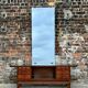 Art Deco mahogany console table, vintage entrance furniture.