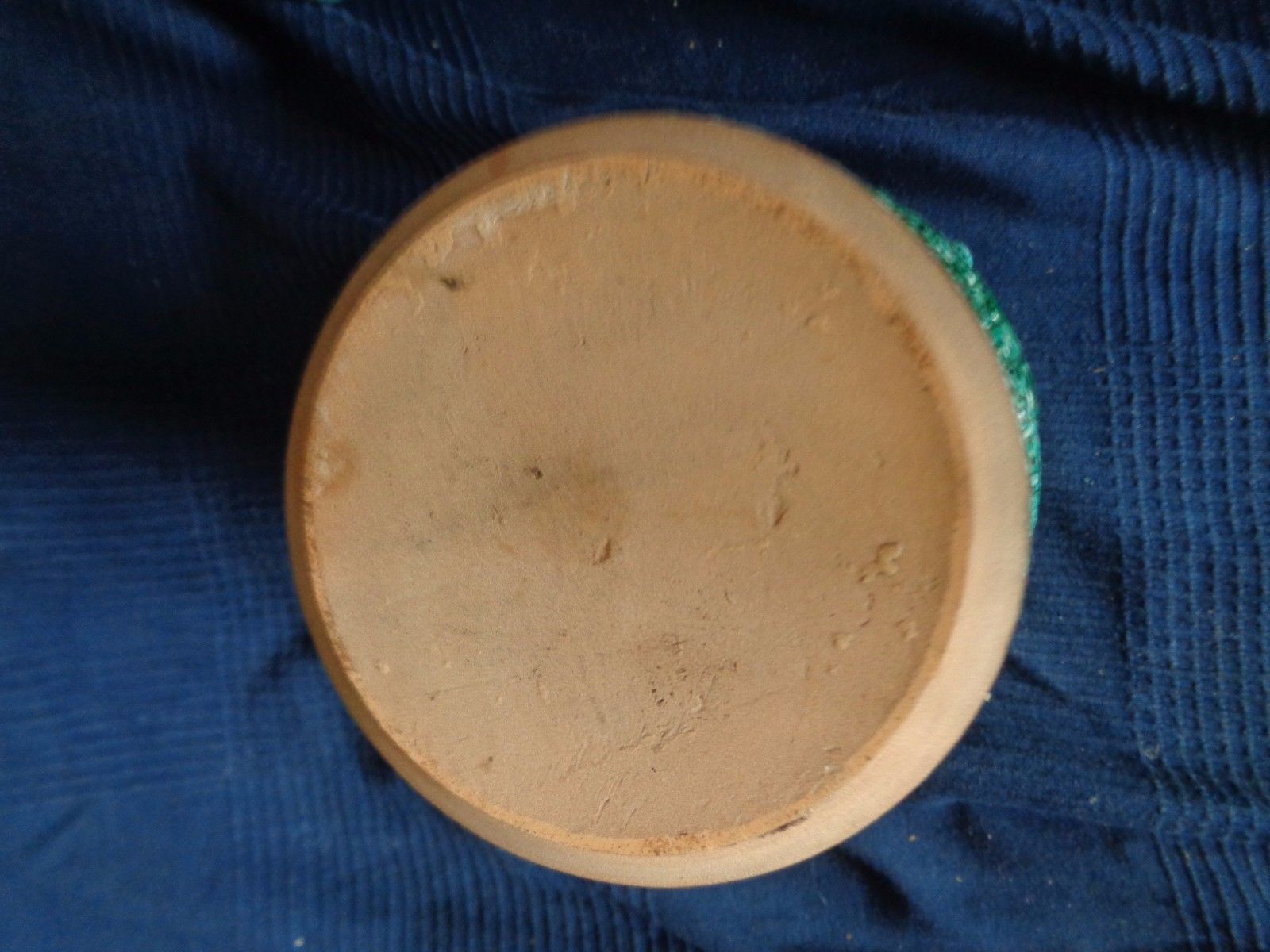 Emerald green lava vase in vintage ceramics