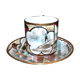 Tasse ancienne en porcelaine fine  japonaise - Décor Geisha Kimono peint main