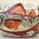 Soupière, plat, céramique émaillée Vallauris, poisson, crustacés, algues