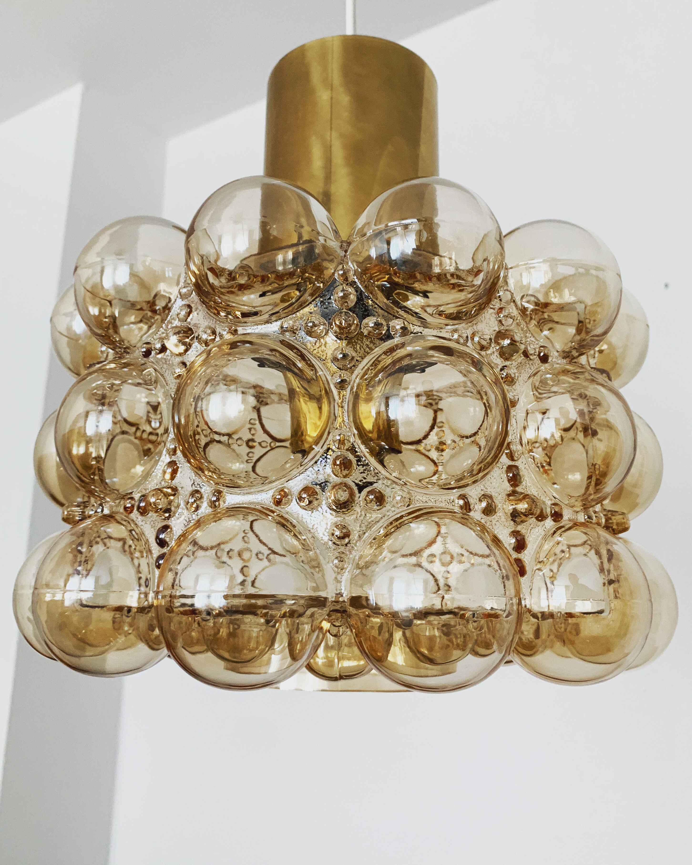 Bubble glass pendant lamp by Helena Tynell for Glashütte Limburg