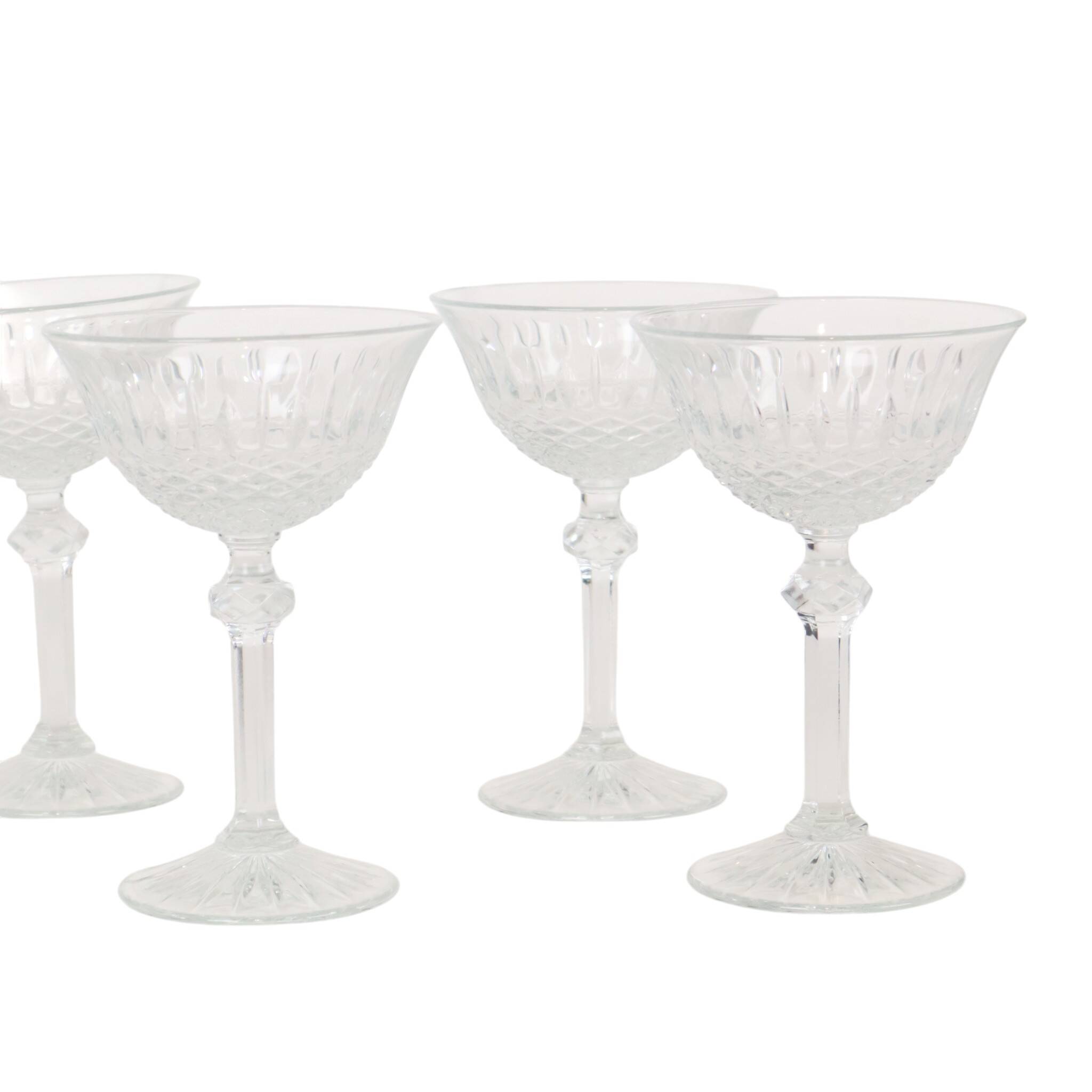 Set of 7 Regency Fidenza Crystal Champagne Glasses