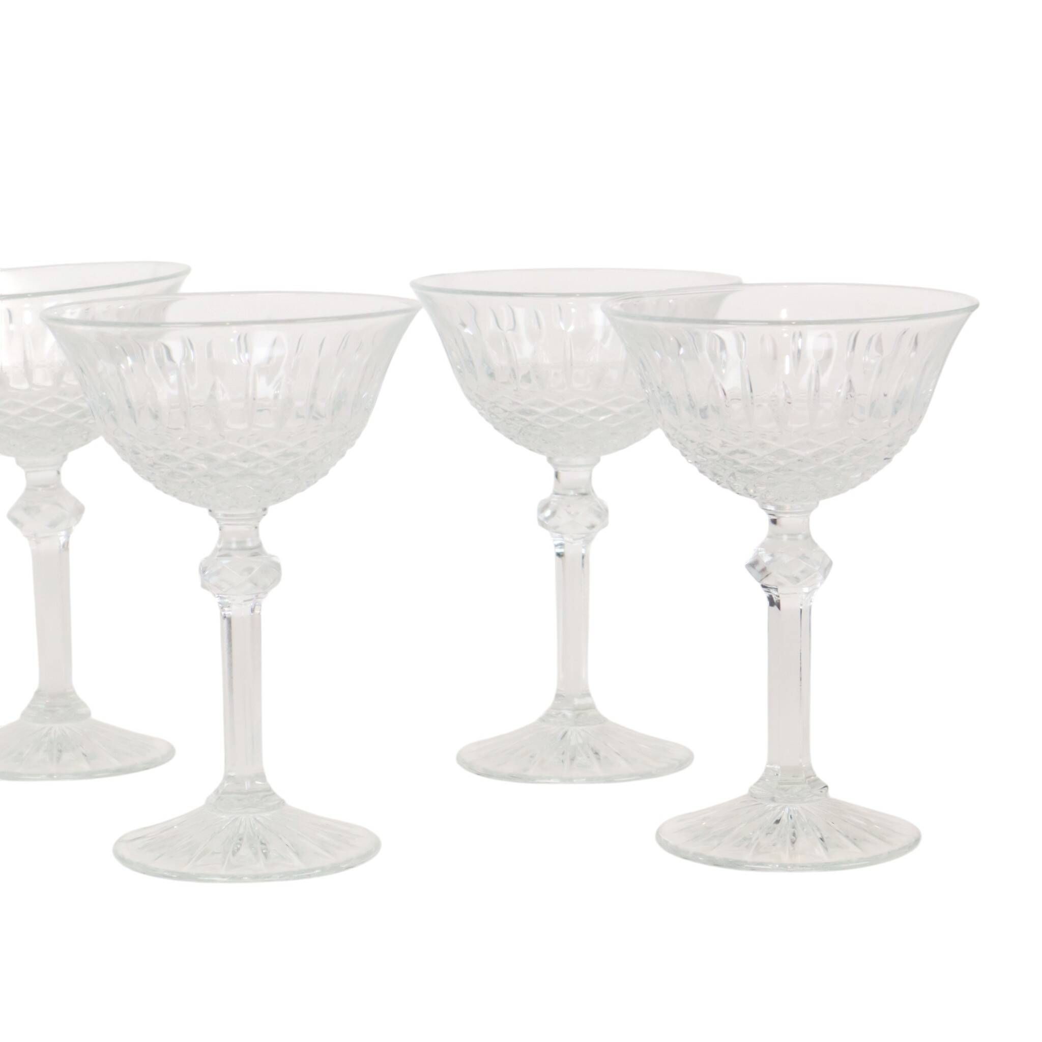 Set of 7 Regency Fidenza Crystal Champagne Glasses