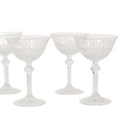 Set of 7 Regency Fidenza Crystal Champagne Glasses