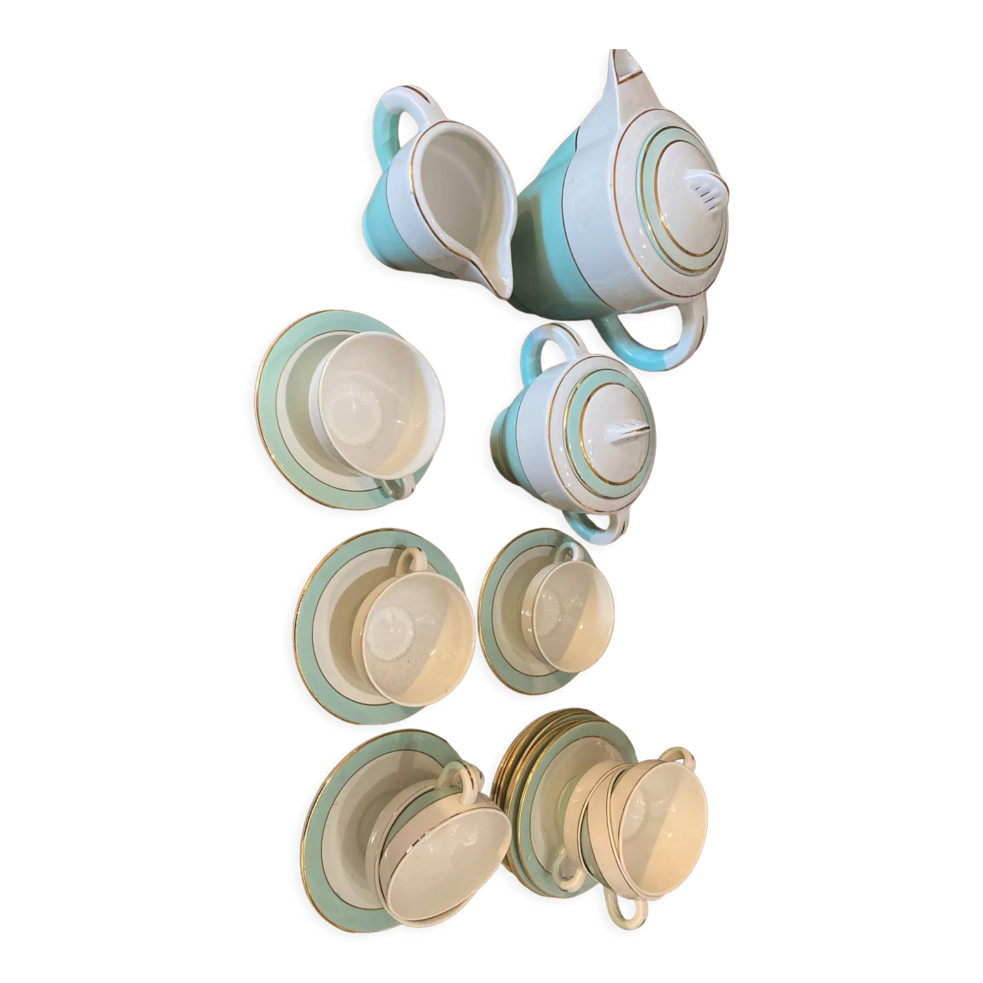 Dorchies earthenware coffee set 8 cups