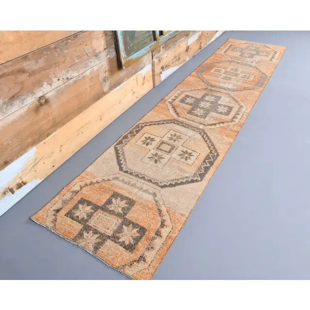 1970s Turkish Handmade Wool Rug 77x332