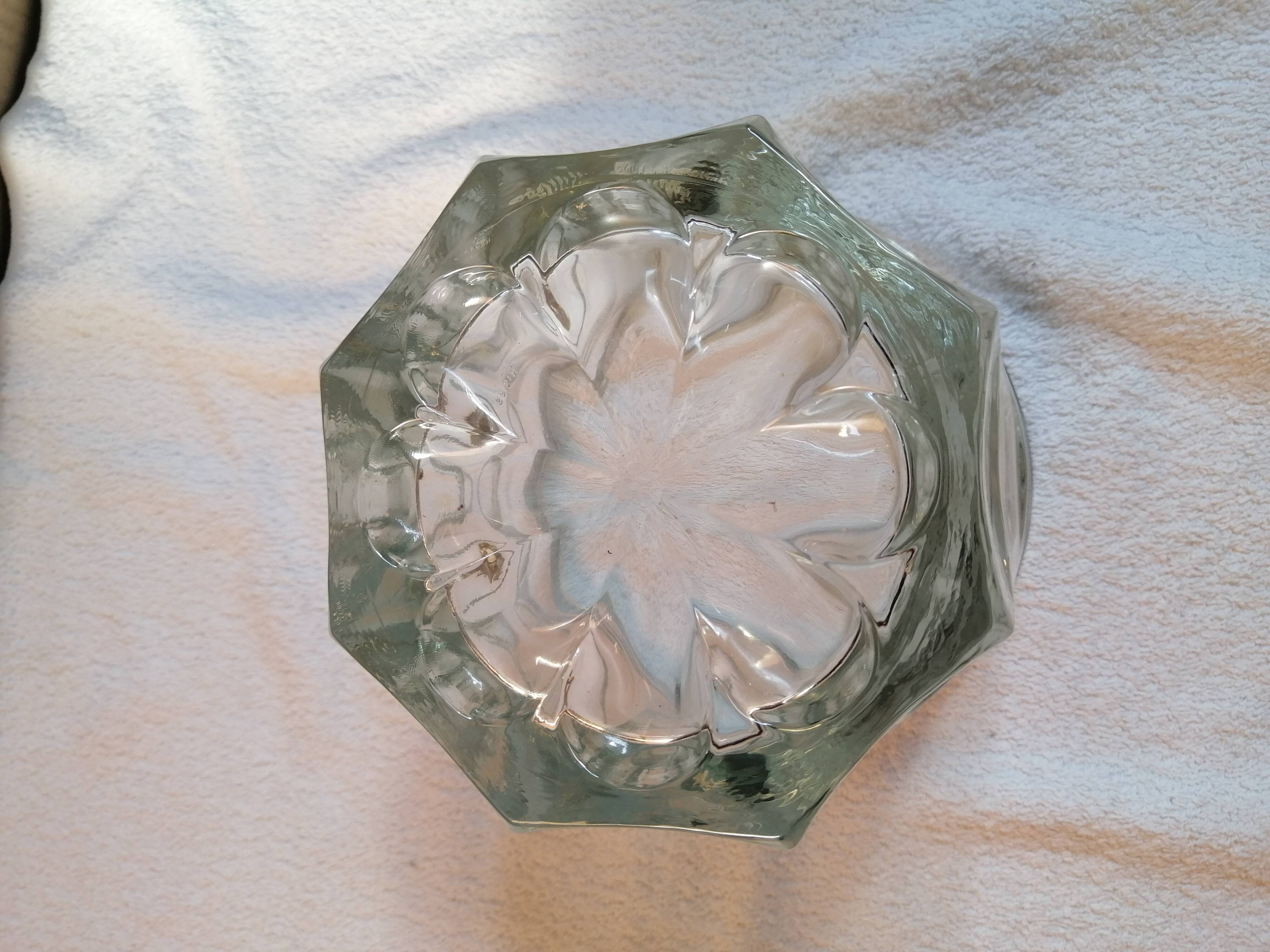 Glass and metal ice bucket
