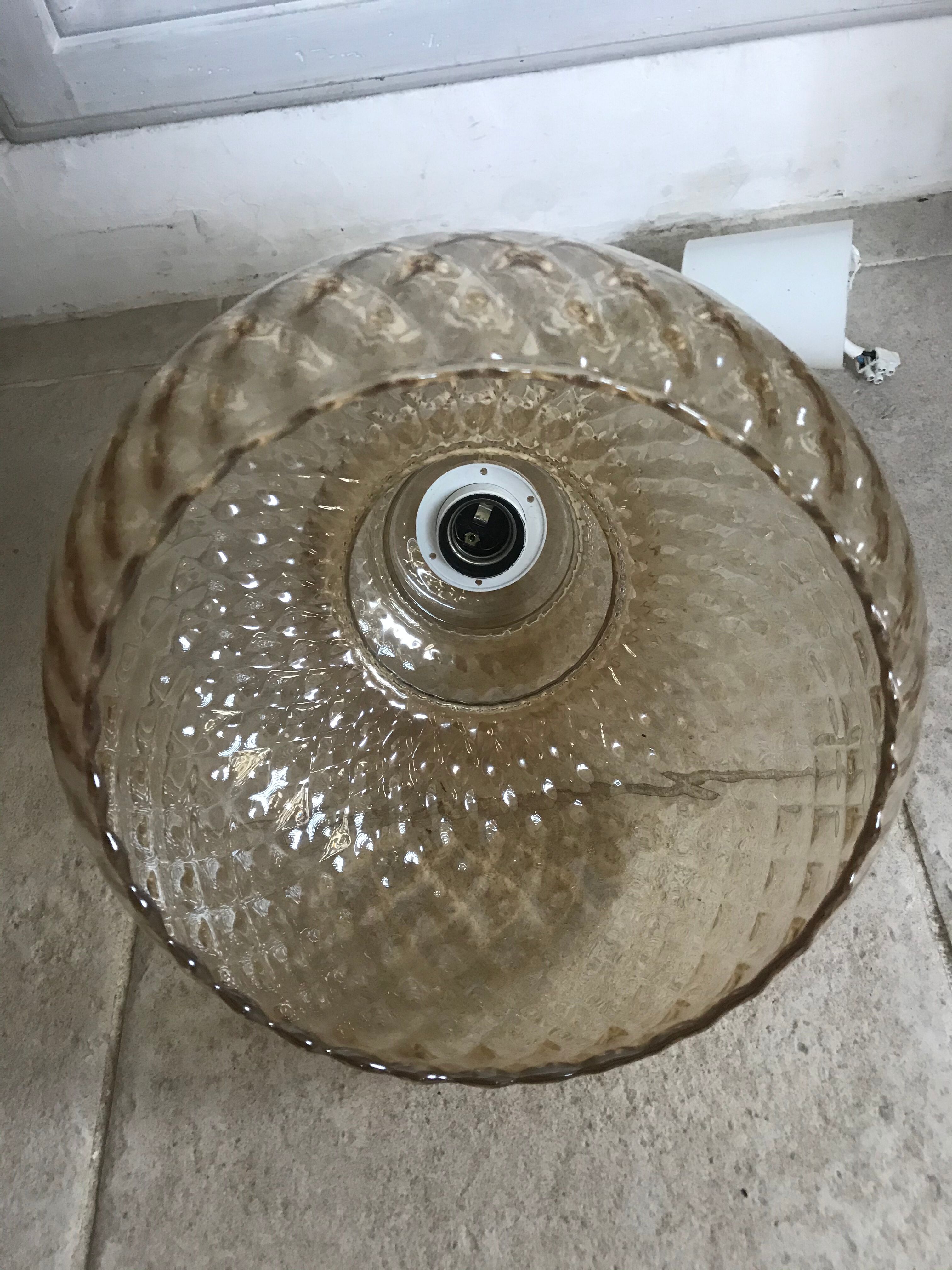 Vintage amber glass suspension