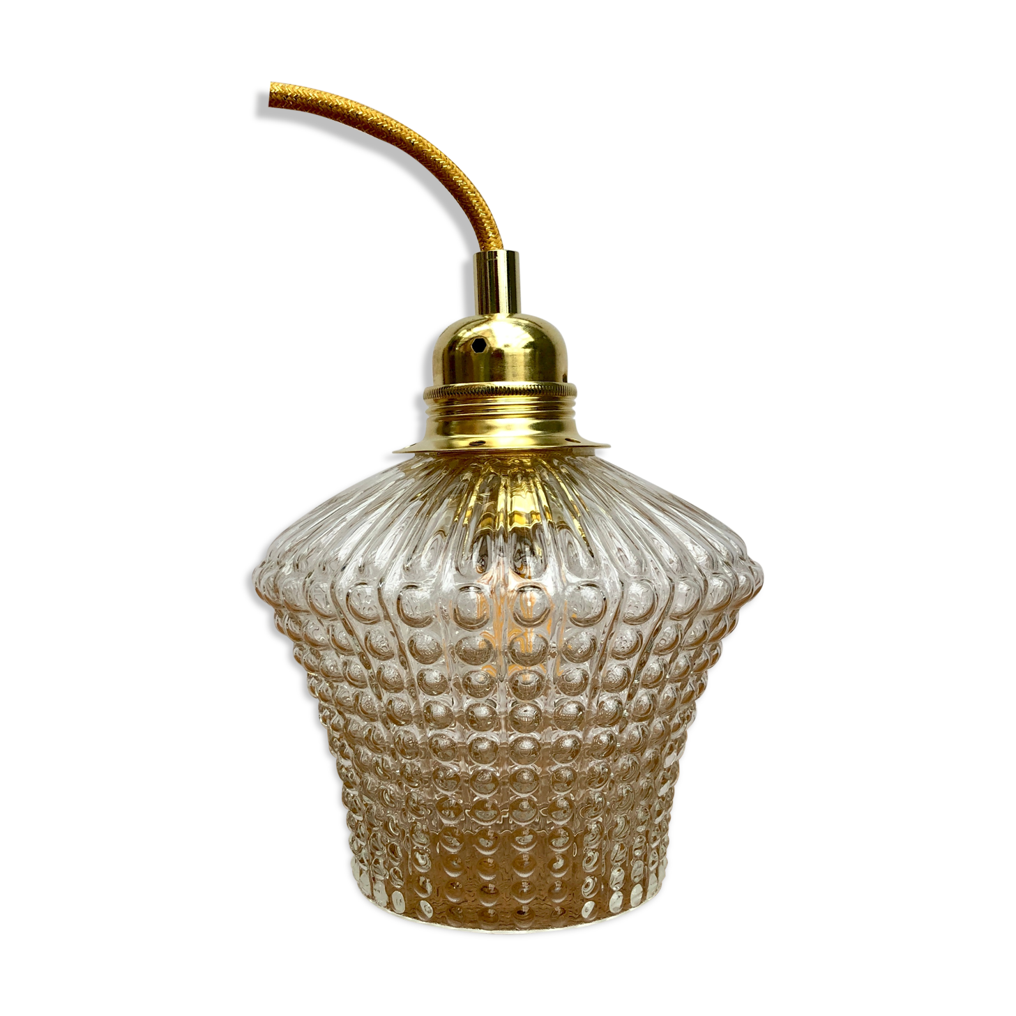 Vintage glass tulip hanging lamp