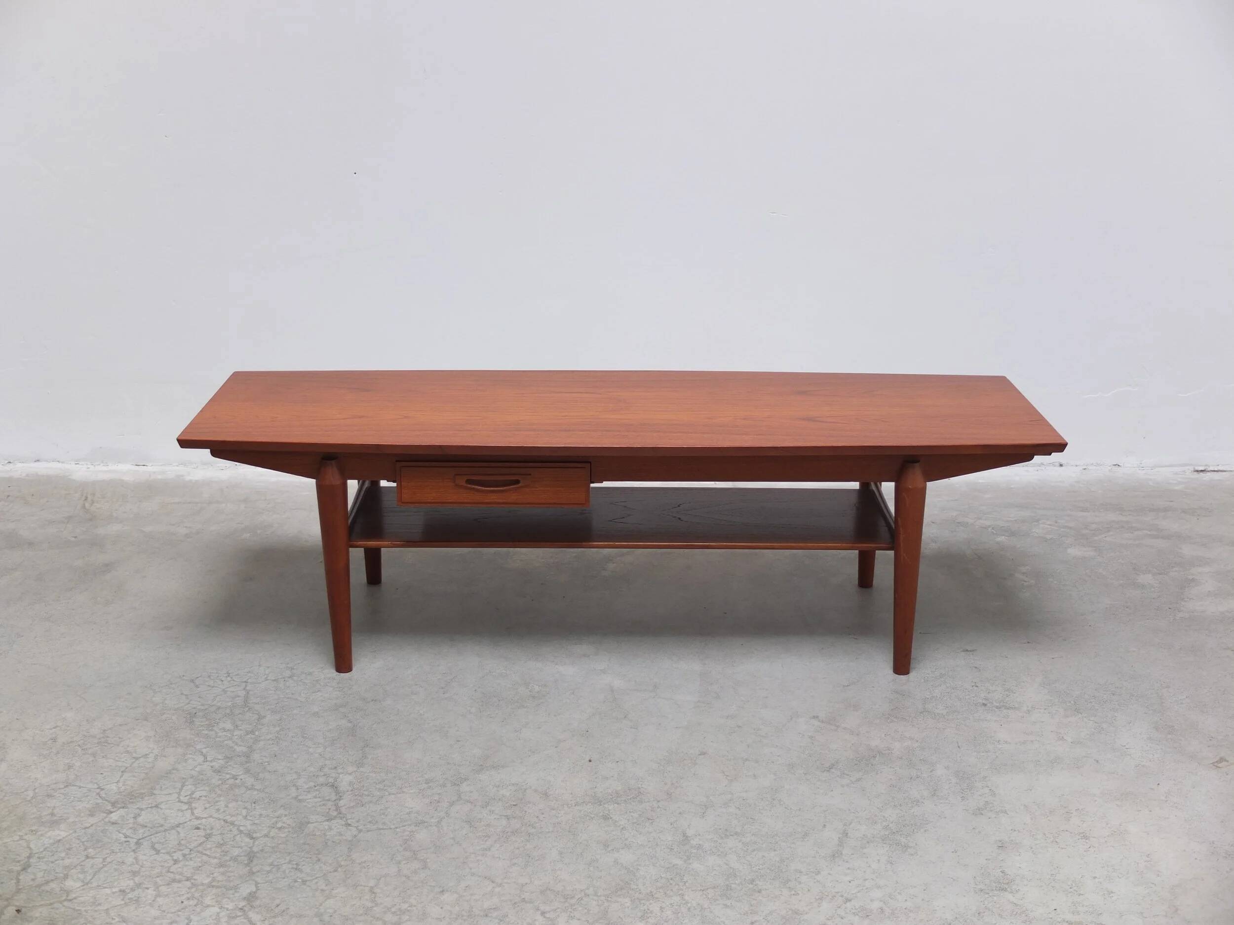 Large coffee table with magazine rack by O.M.F., 1960s