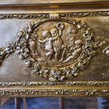 Golden patinated trumeau mirror