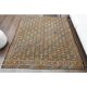 1970s vintage Turkish Oushak handmade wool cotton beige runner rug 185x212