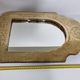 Oriental mirror in wood and hammered brass in the shape of an arch, plant decor, 52 cm