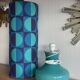 Stockholm lamp H82 D25cm blue opaline - vintage fabric 1970
