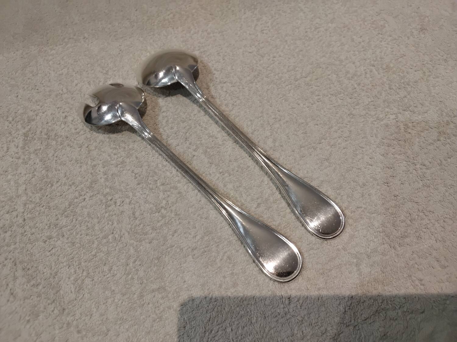 2-piece silver-plated salad serving set by Christofle Albi