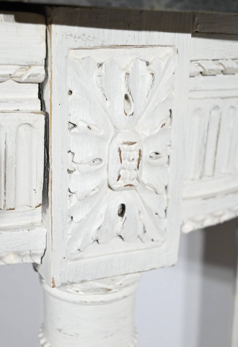 Half-Moon Console in Rechampi Wood, Louis XVI style – Early 19th century