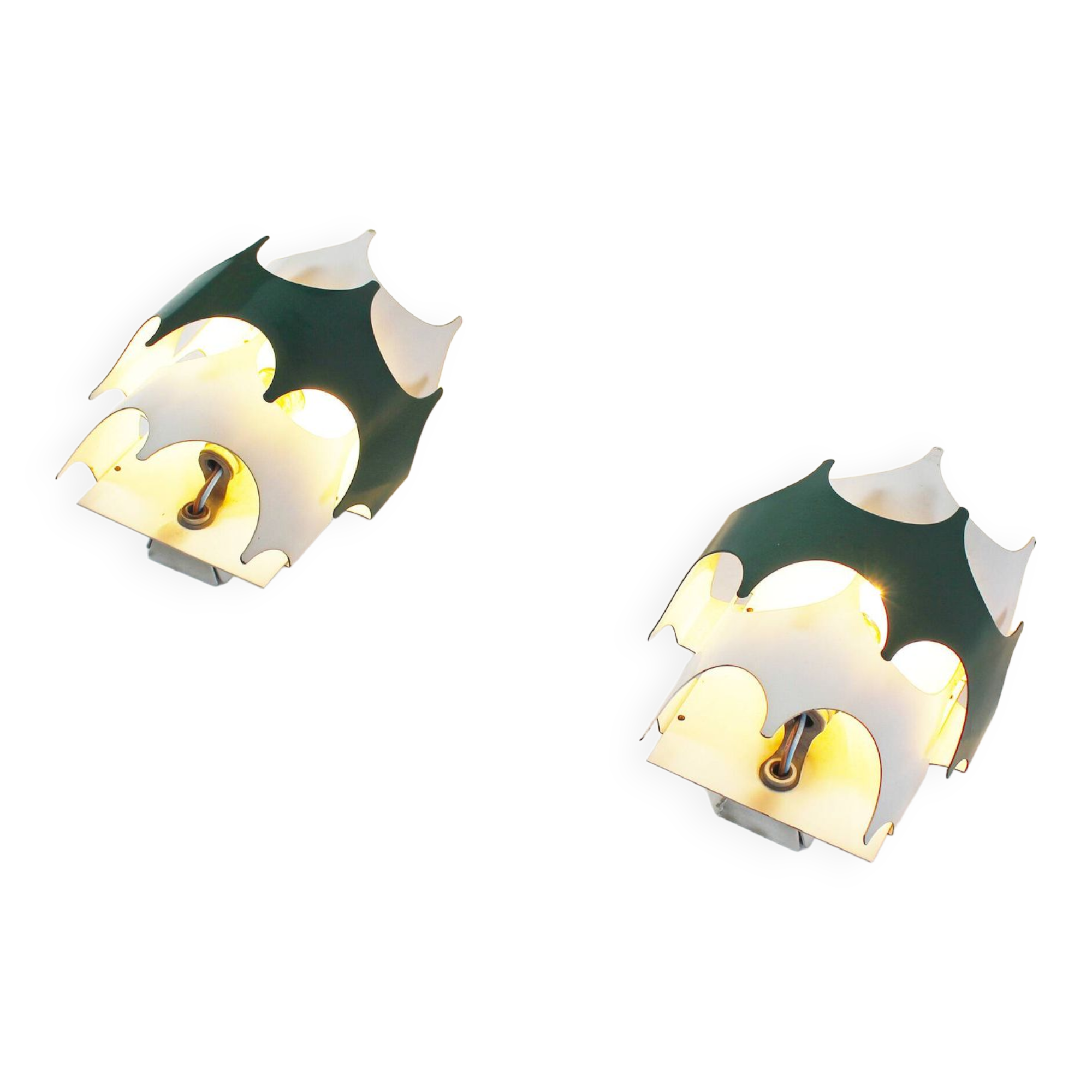 Pair of 1970’s modernist Space Age wall sconces by Doria Leuchten