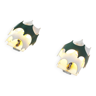 Pair of 1970’s modernist Space Age wall sconces by Doria Leuchten