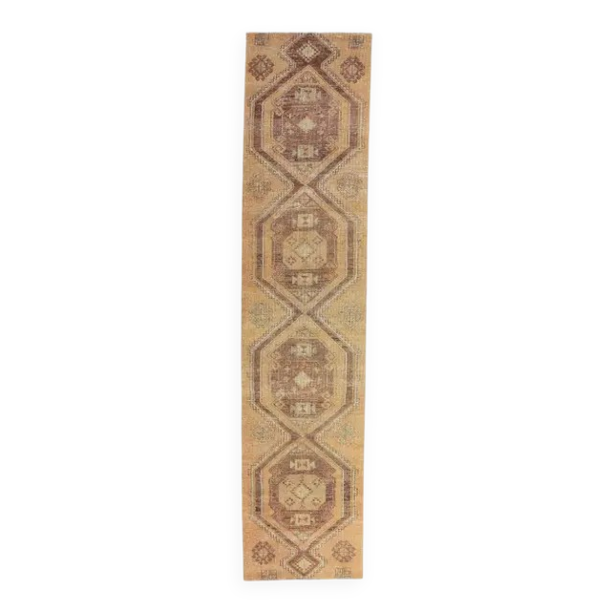 1970s Turkish Oushak wool runner rug 76x337