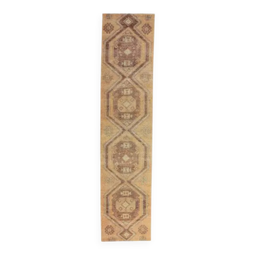 1970s Turkish Oushak wool runner rug 76x337