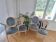 Set of 2 armchairs and 4 chairs in Louis XVI style with Mongolfière backrest.