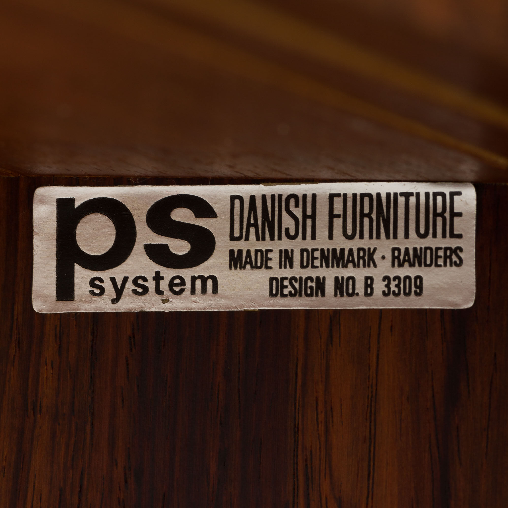 Preben Sorensen Danish mid century rosewood  wall unit with floating desk, PS system,  Randers, 1960