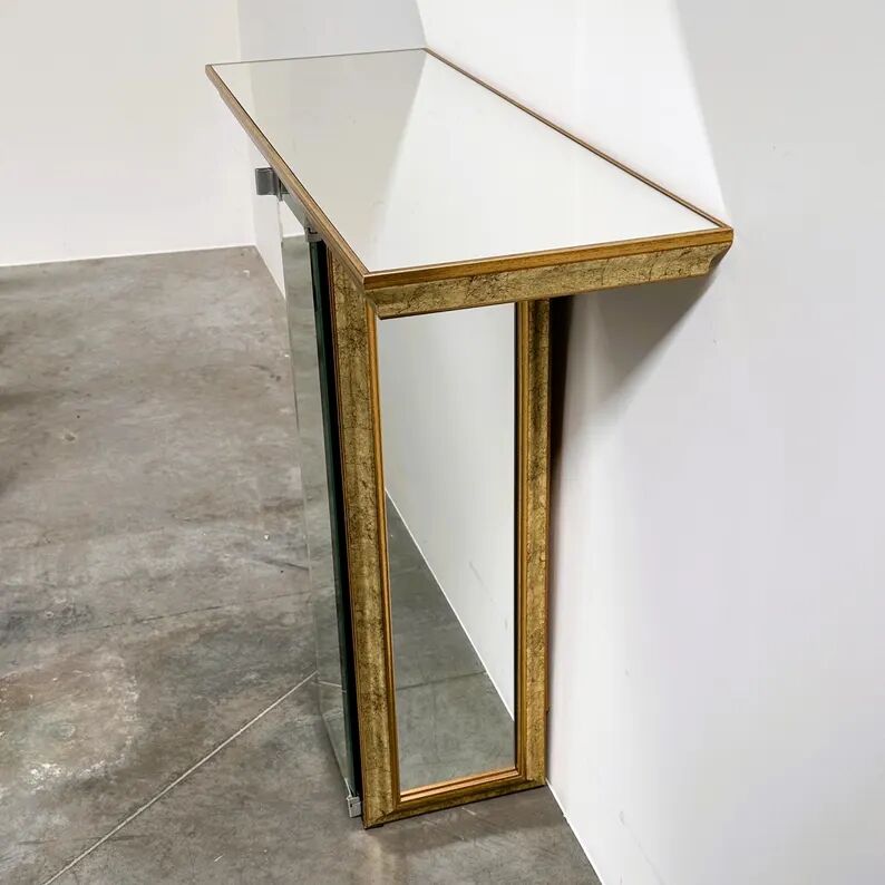 Vintage Deknudt Mirror Console with Hidden Cabinet, Belgium, 1970s