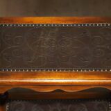 Theodore Alexander bookshelf shelf, solid wood, embossed leather.