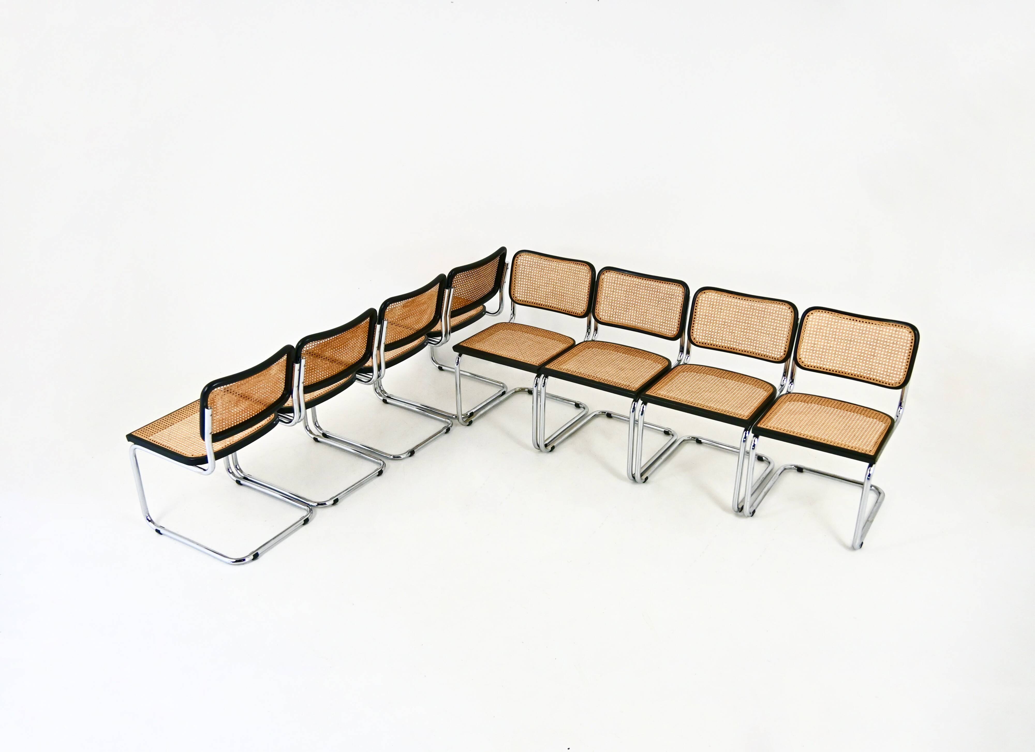 Set of 8 Dining Chairs Style B32 by Marcel Breuer