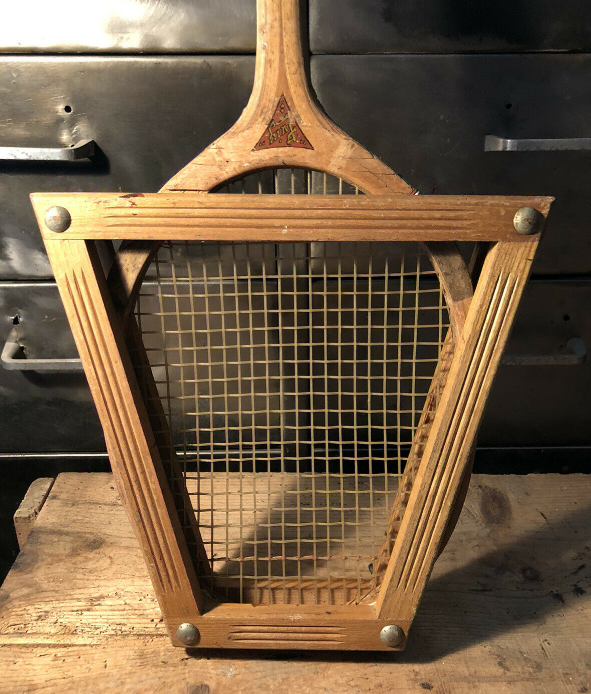 Wooden tennis racket